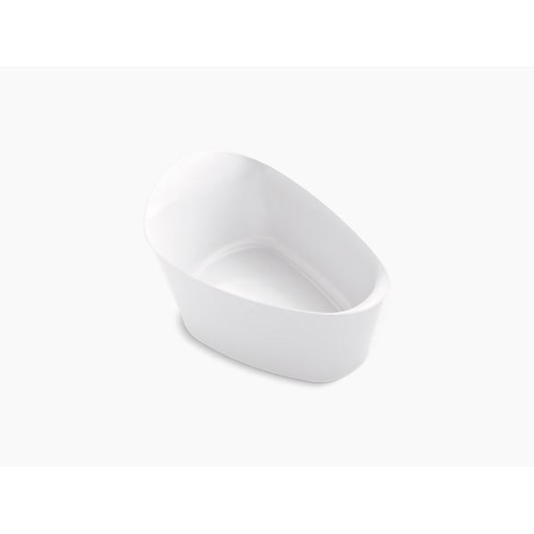 Freestanding Bath, 65-3/8 in L, 36-3/4 in W, White, Resin, Center; Center